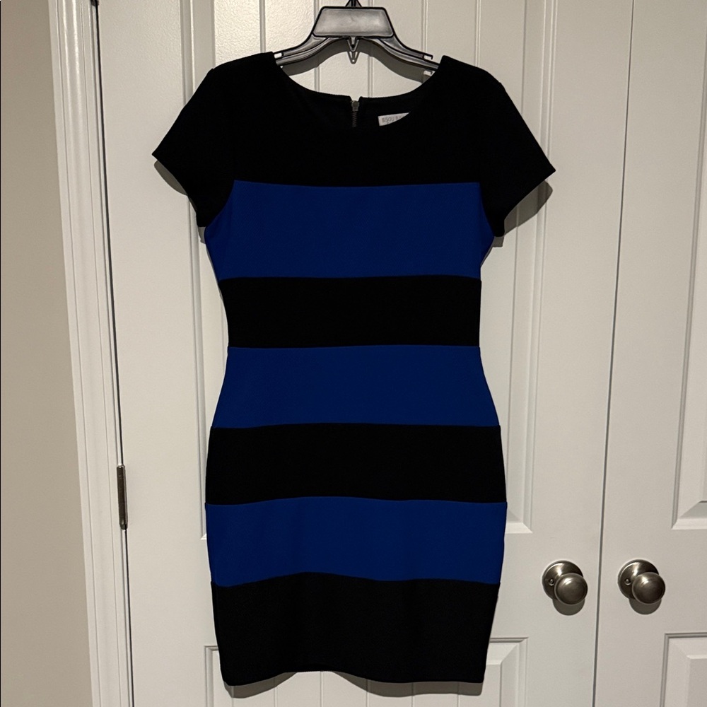Bisou Bisou Black and Blue Mini Dress